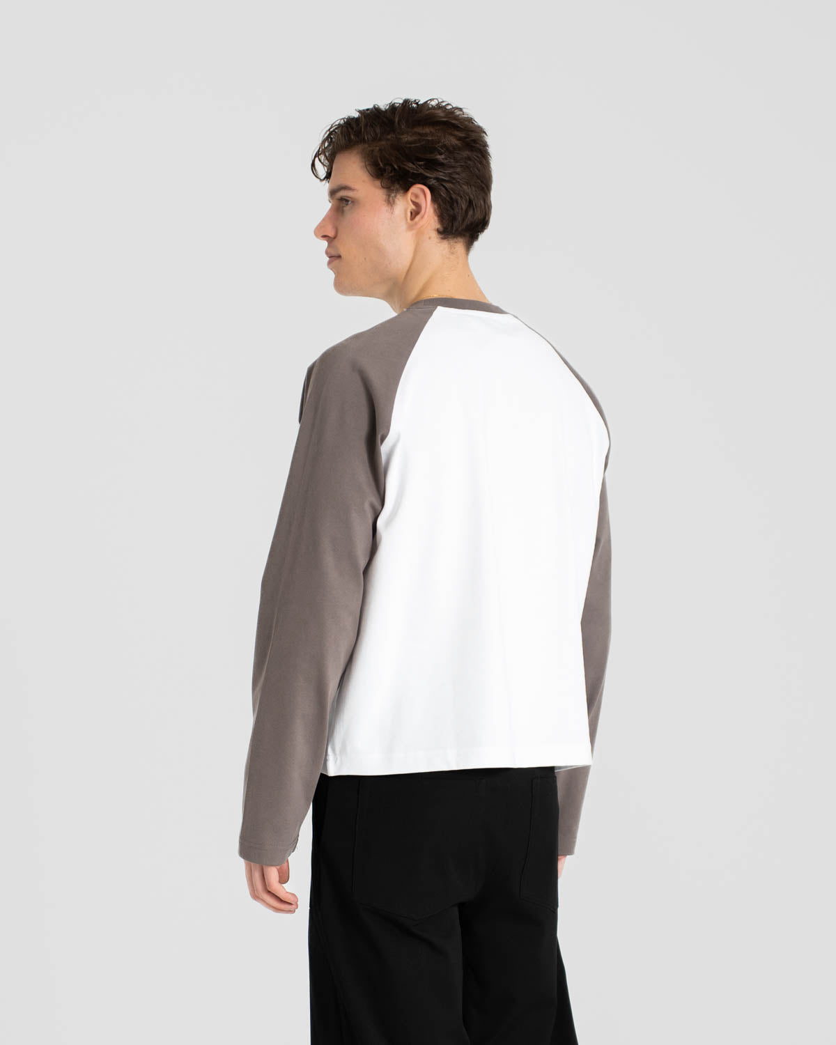 Raglan Longsleeve T-shirt White/Grey
